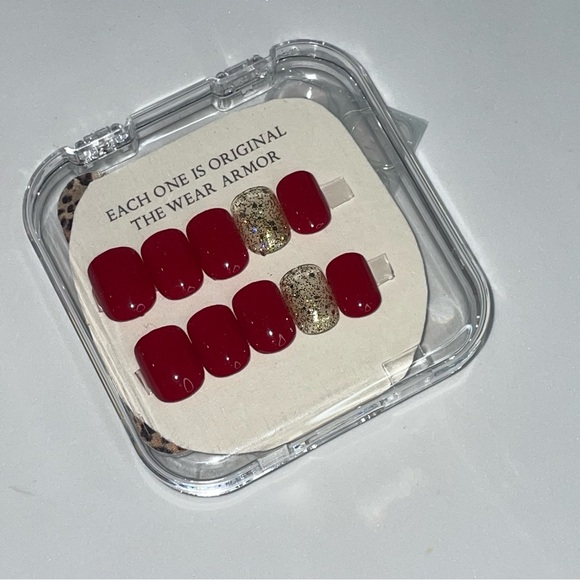🎃 10 Press-On Nails Extra Small ~ Ready Set Red & Sunset ~ - Picture 4 of 4
